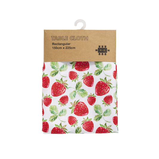 Printed Tablecloth Bloom/Strawberry 150x225cm