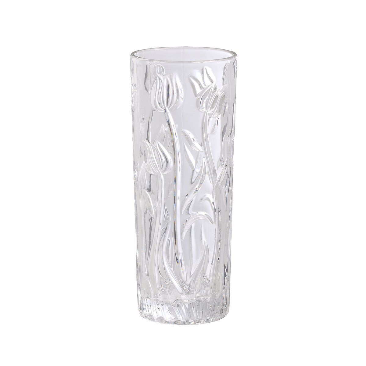 Floral Bloom Glass Vase Clear/Pink