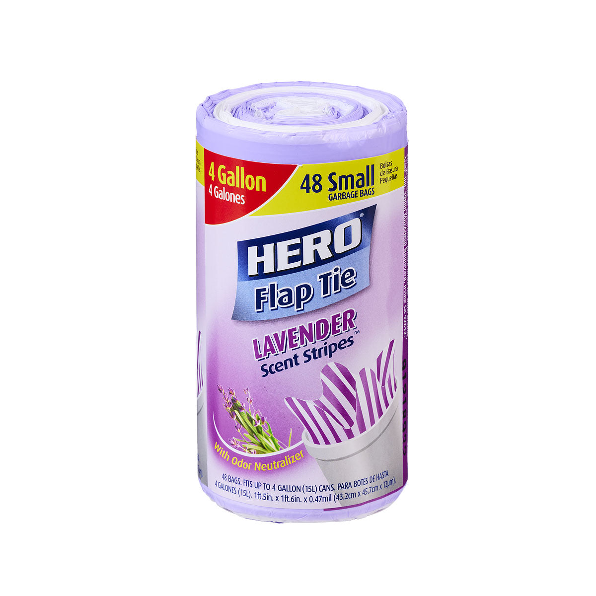Hero Flap Kitchen Garbage Bag Lavender Small 48pk