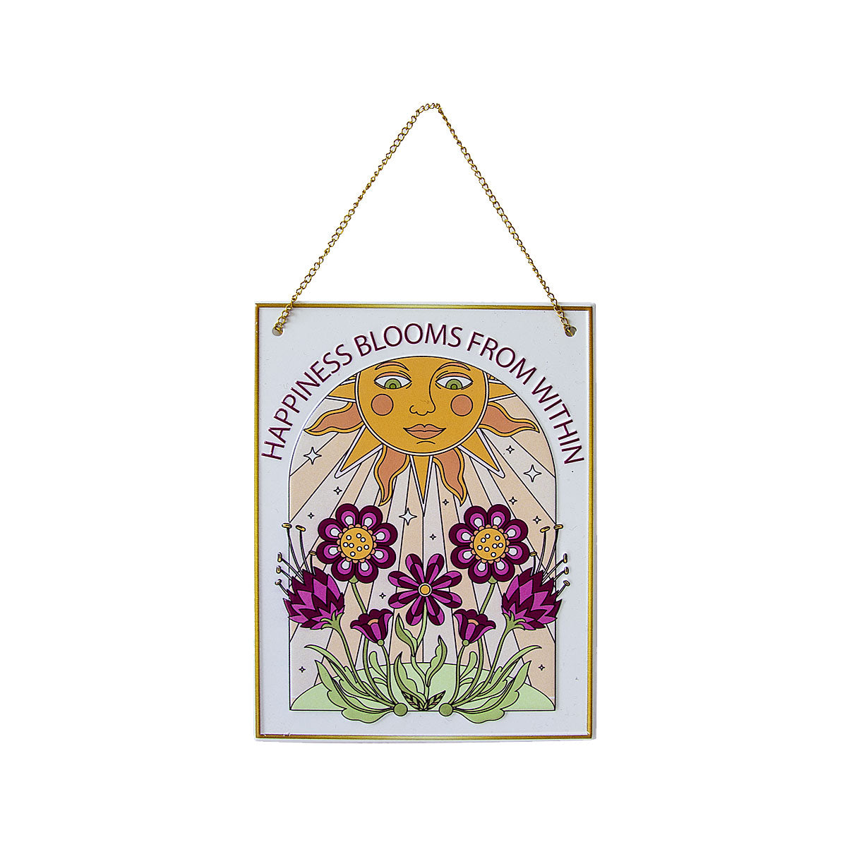 Sun/Happiness Tin Hanging Plaque