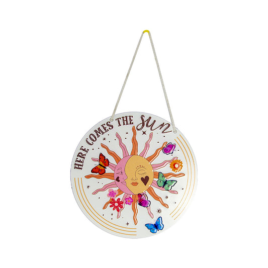 Sun/Happiness Tin Hanging Plaque