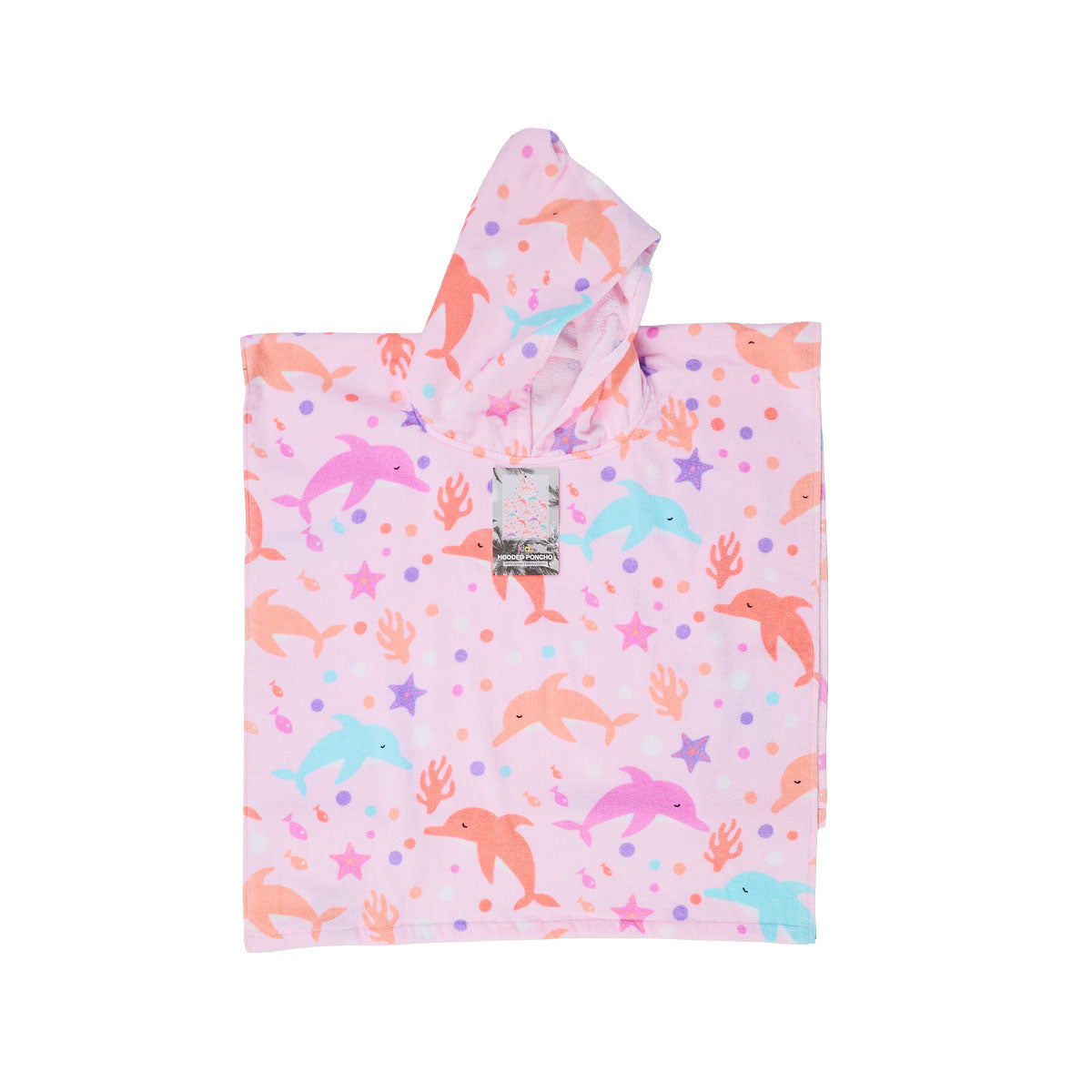 Kids' Hooded Beach Towel Dolphin 60x120cm