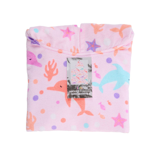 Kids' Hooded Beach Towel Dolphin 60x120cm