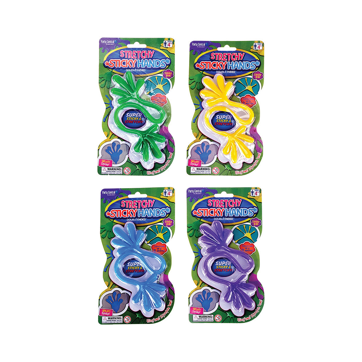 Double Ended Sticky Hands Assorted Colours