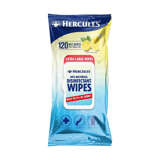 Hercules Disinfectant Wipes XL Lemon 120pk