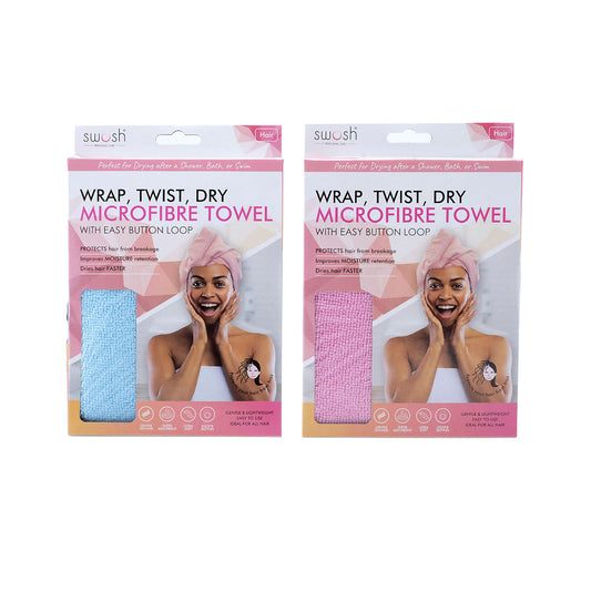 Microfibre Wrap, Twist & Dry Towel Assorted