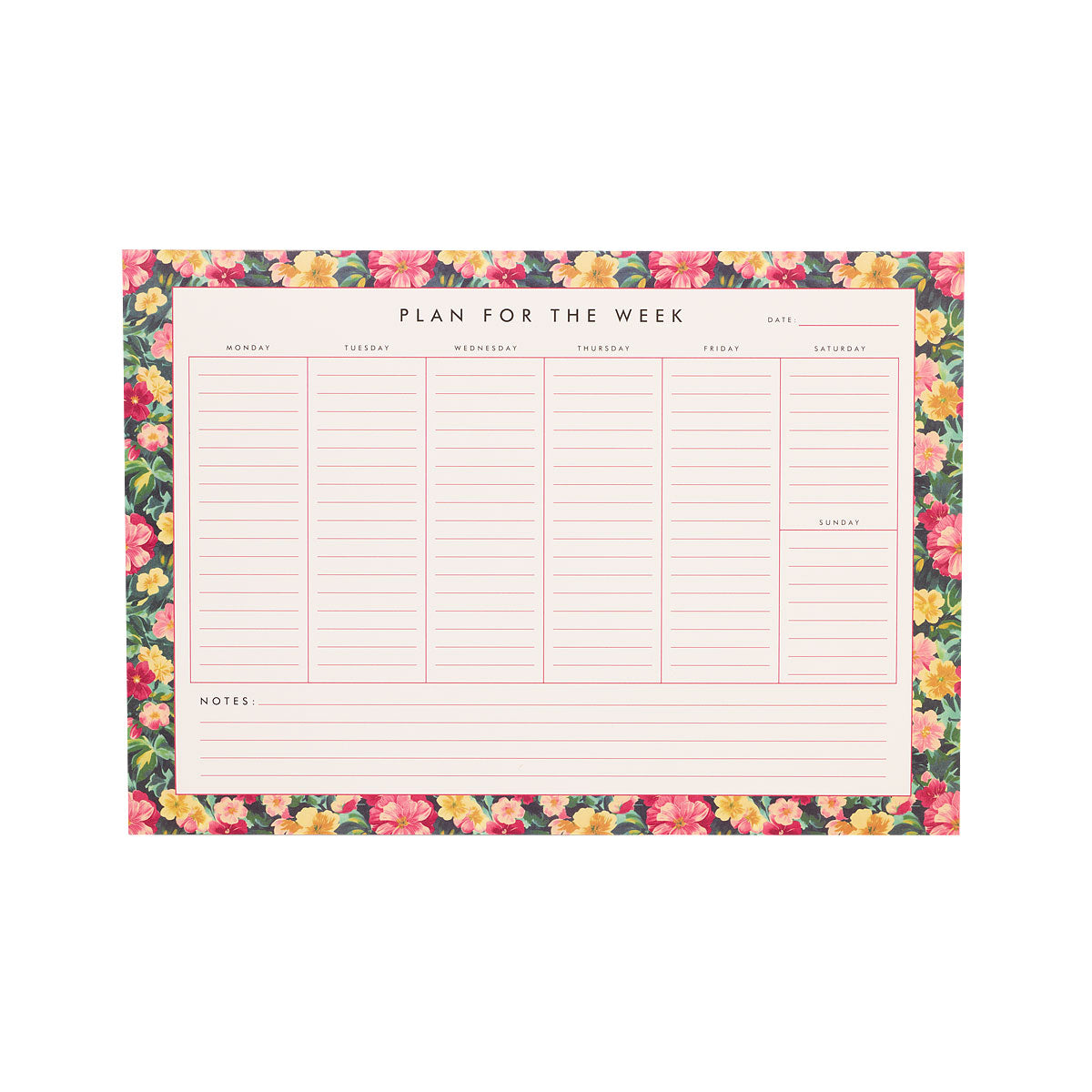 B4 Weekly Planner Still Life 50 Sheets