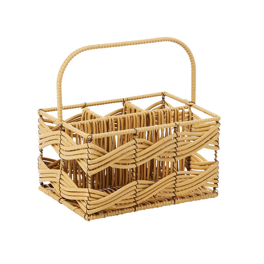 PP Wicker Rectangular Caddy Sectioned
