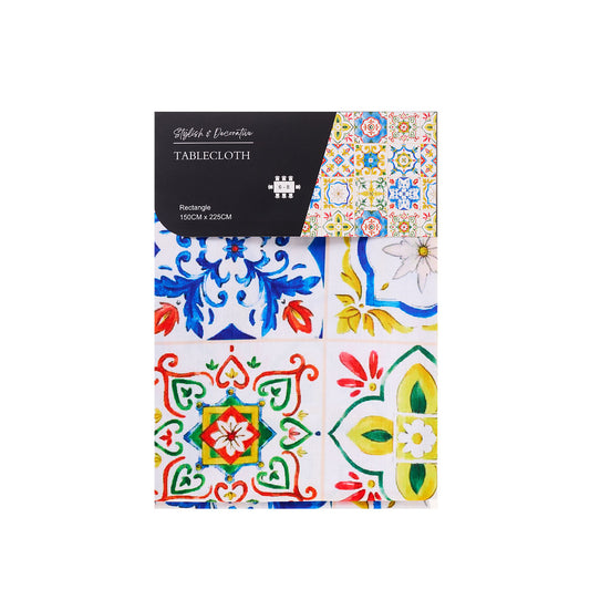 Printed Tablecloth Tile/Citrus 150x225cm