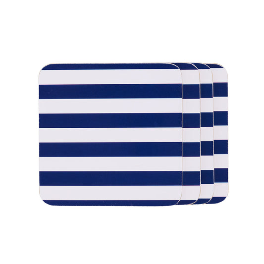 Stripe Coaster Corkback 4pk