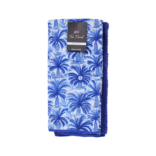 Printed Tea Towel Stamps/Palm 2pk