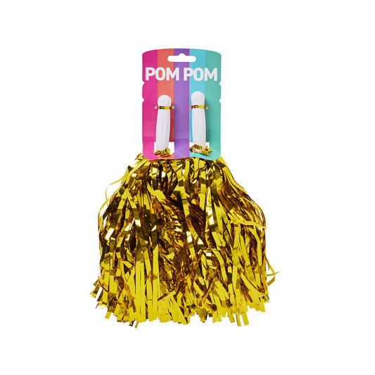 Costume Pom Pom Metallic Gold 2pk