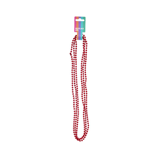 Costume Necklace Red/Blue 80cm 3pk