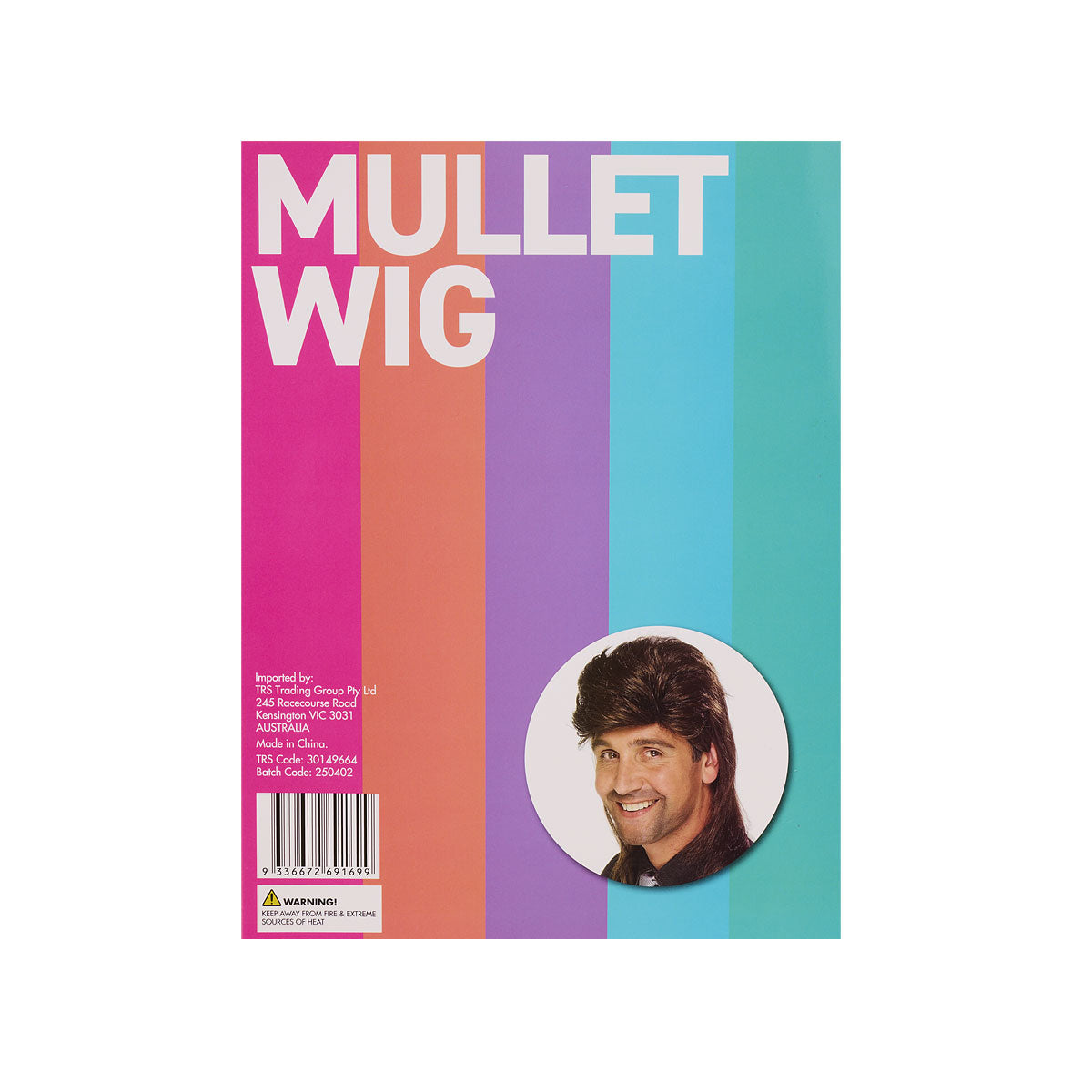 Costume Wig Mullet Brunette/Blonde