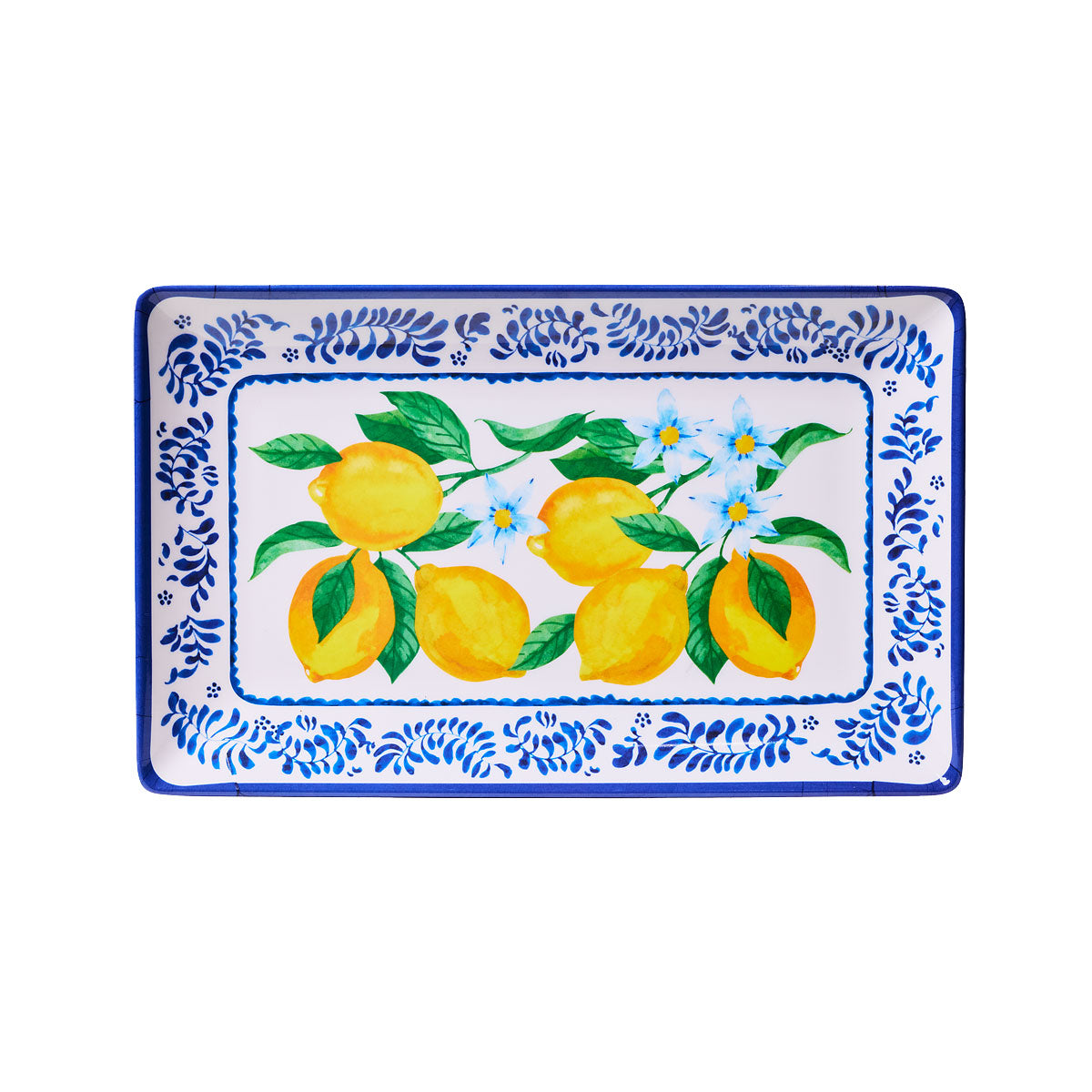 Blue Lemons Melamine Platter