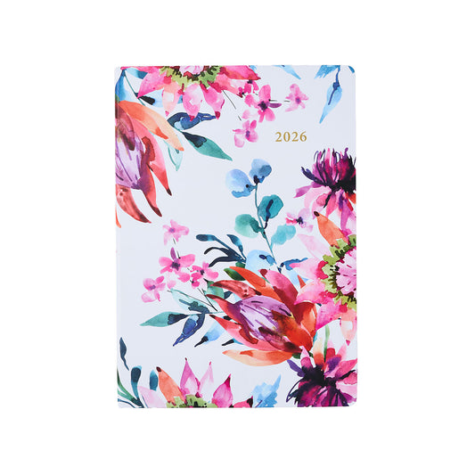 2026 A4 Diary Week-To-View Watercolour Floral