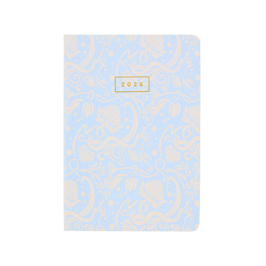 2026 A5 Diary Day-To-View Blue Jacobean