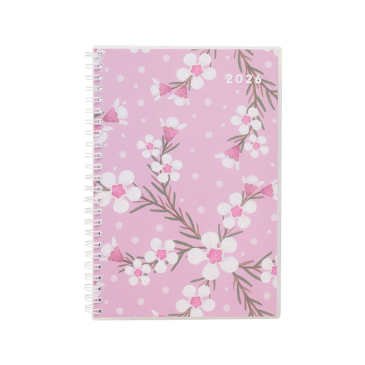 2026 A5 Diary Week-To-View PP Cover Lilac/White Floral