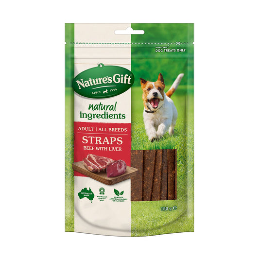 Nature's Gift Beef Straps 150g