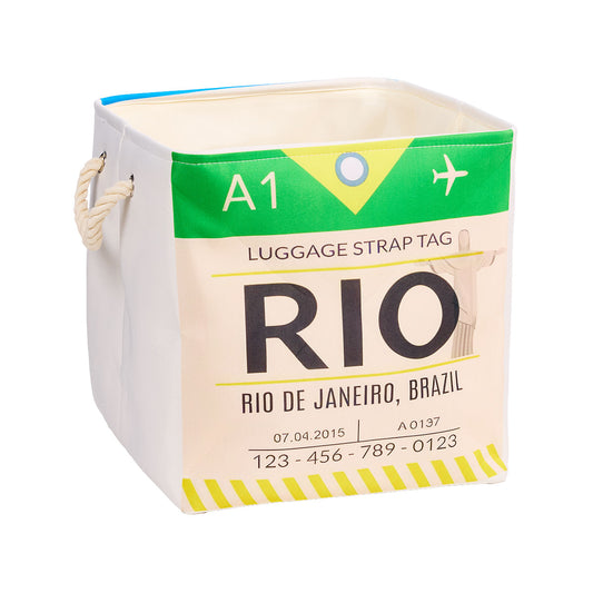 Boarding Pass Fabric Basket Cube Assorted