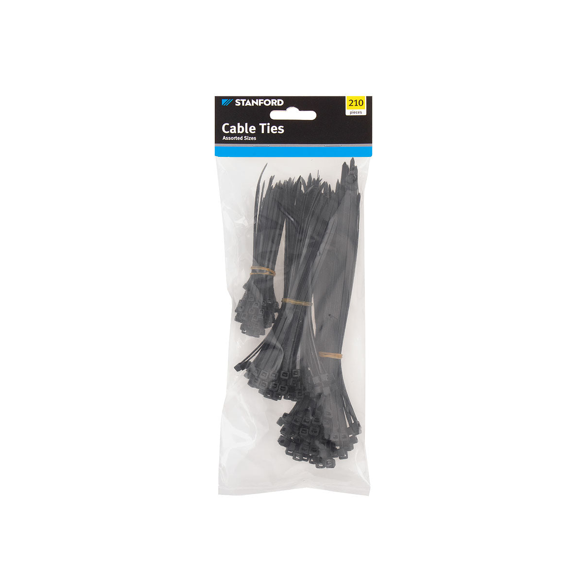 Stanford Cable Ties Assorted Sizes Black 210pk