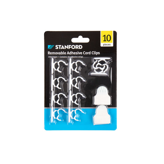 Stanford Removable Cord Clips 29x13mm 10pk