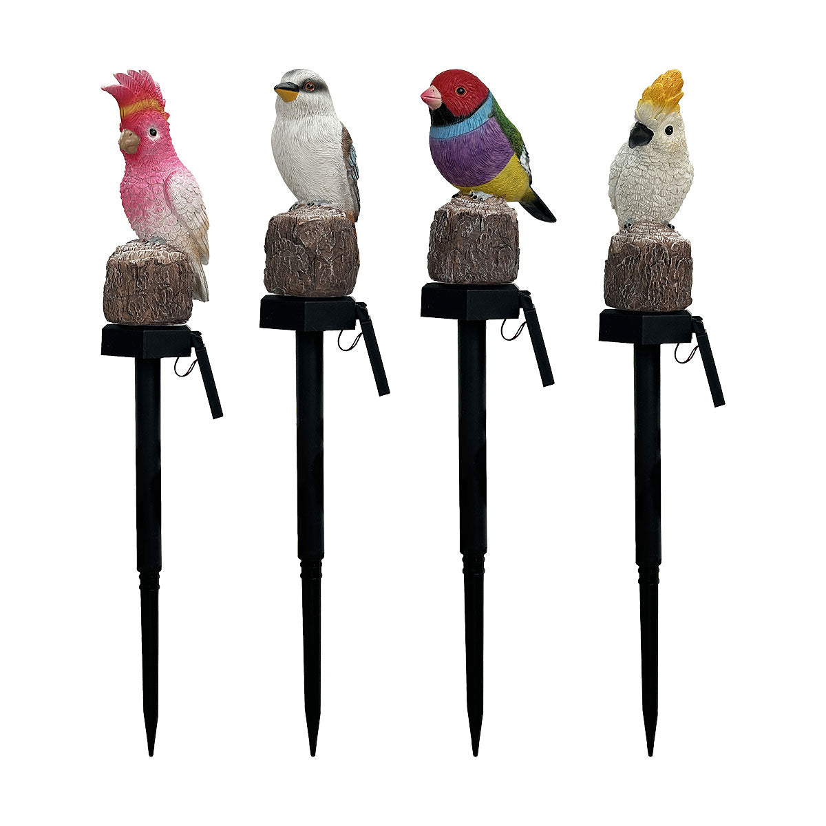 Solar Australian Bird Stake Light Assorted