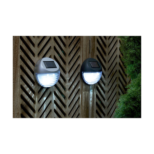 Solar Fence Light Silver/Black