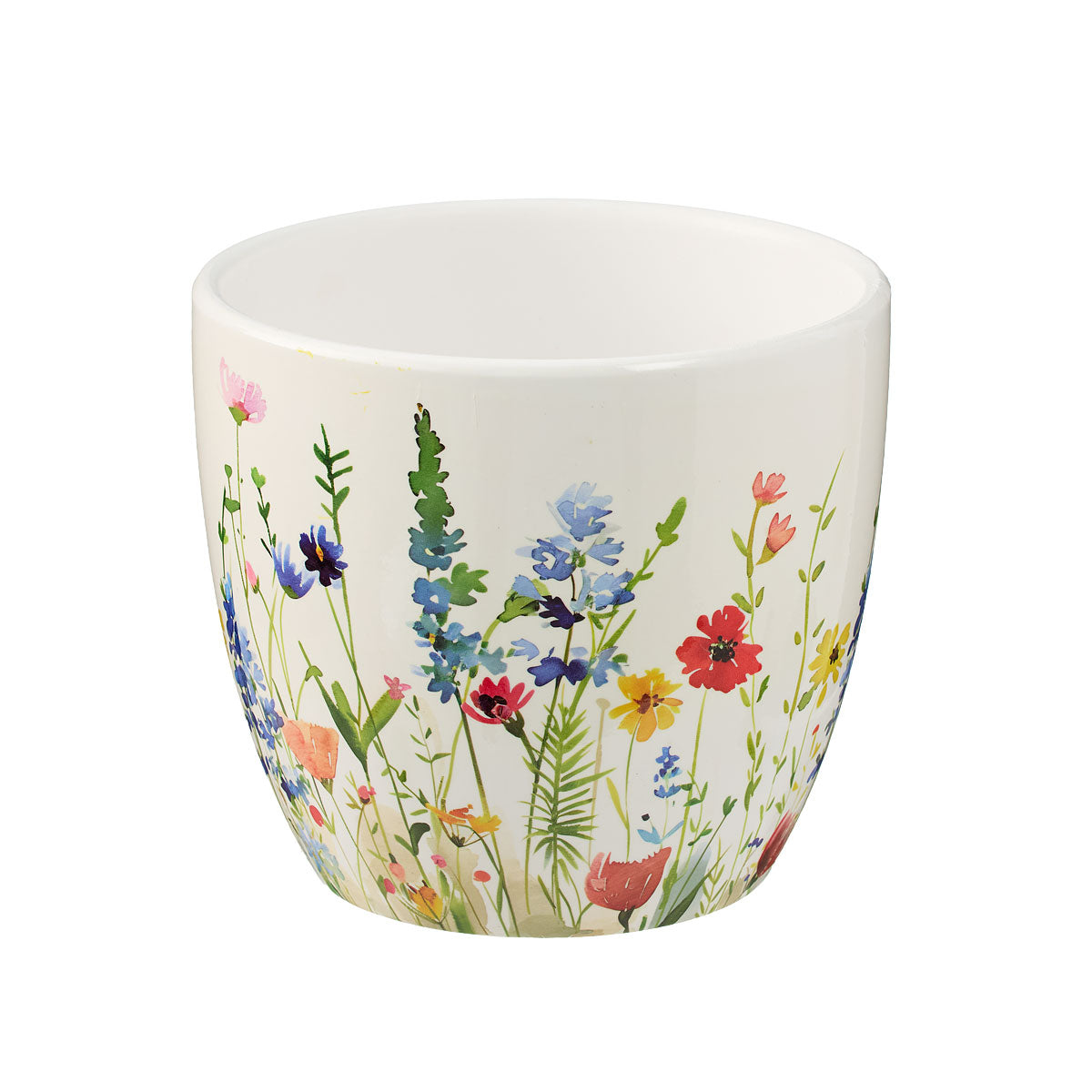 Flower Design Pot D14xH12cm Assorted