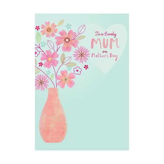Mother's Day Card Mum Flower Vase