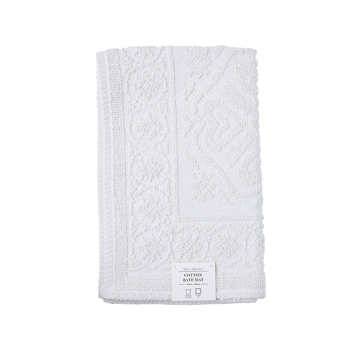 Bath Mat Loop Pattern White