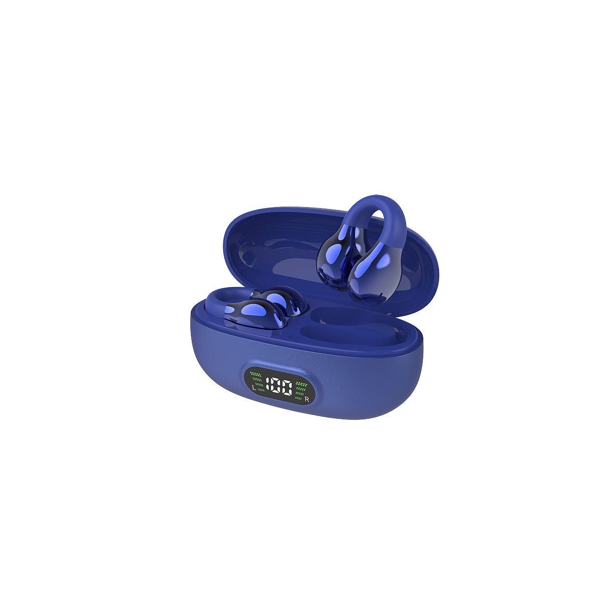 Earbuds Over-Ear With Clip Metallic Blue