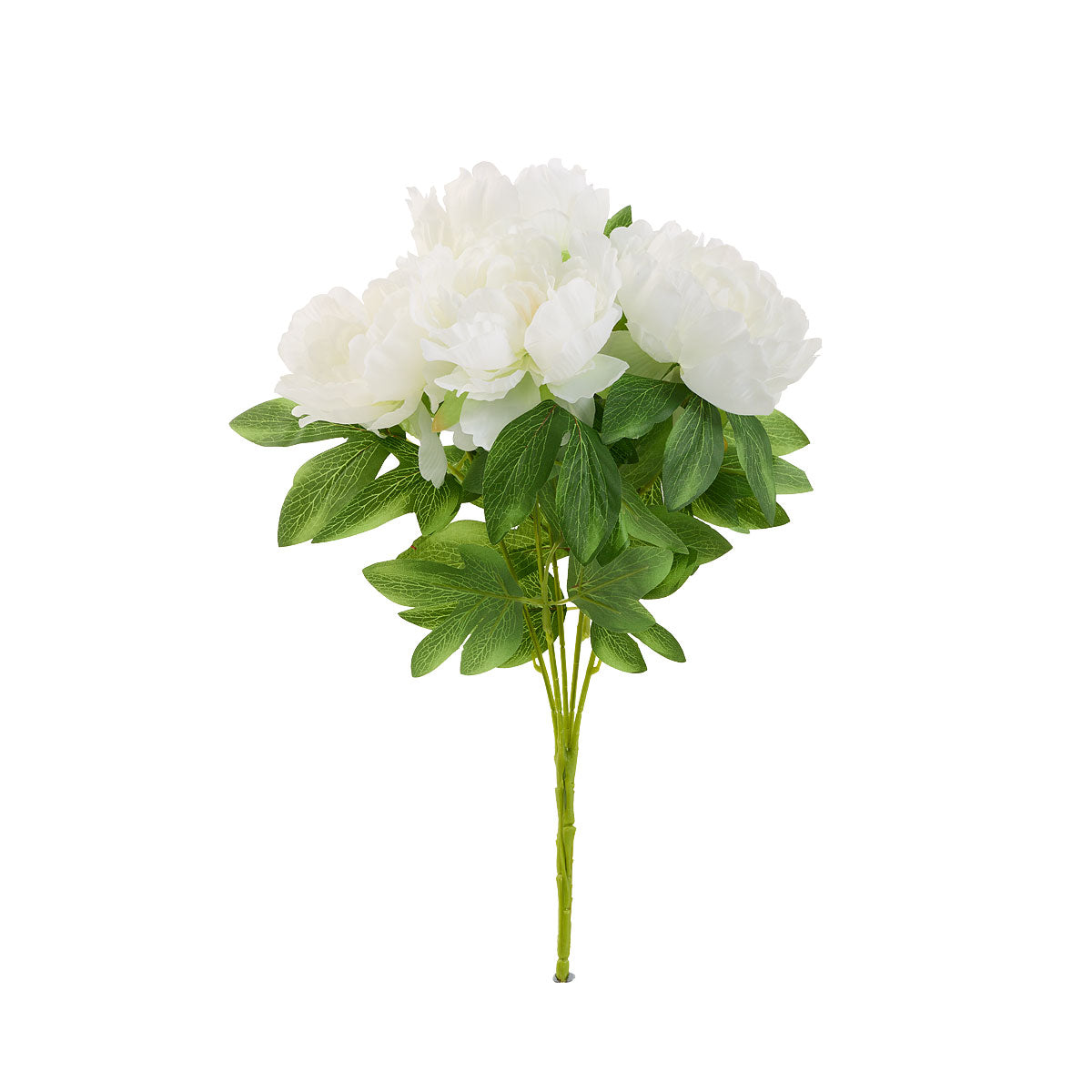 Faux Bunch Open Peonies White/Pink