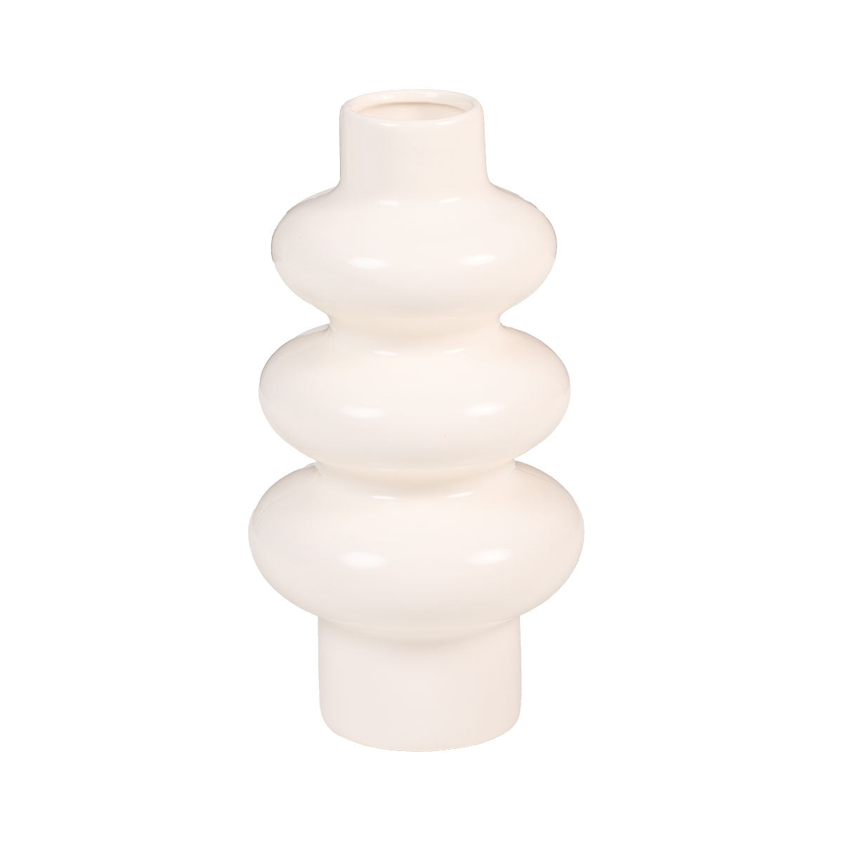Tall Ceramic Ribbed Vase
