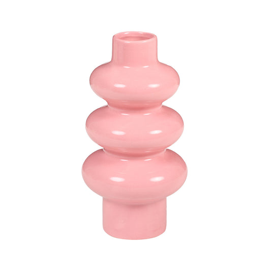 Tall Ceramic Ribbed Vase