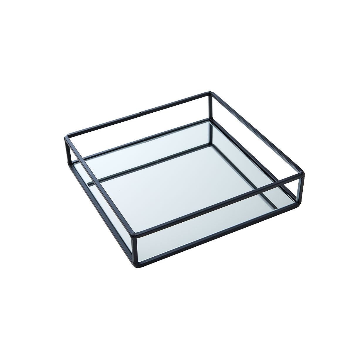 Square Mirror Tray Black
