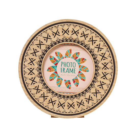 Round Tribal Photo Frame