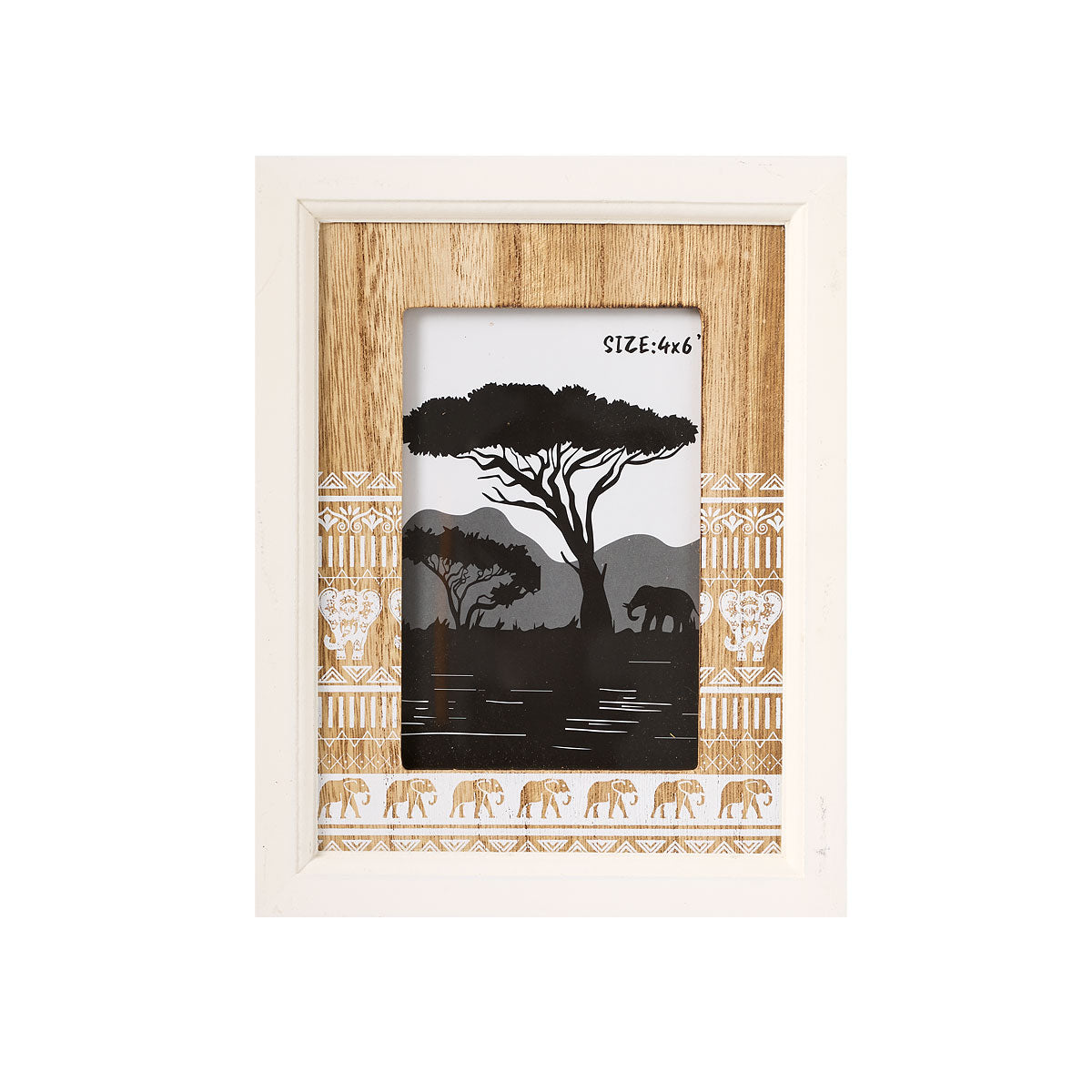 Tribe Photo Frame Black/White 4"x6"