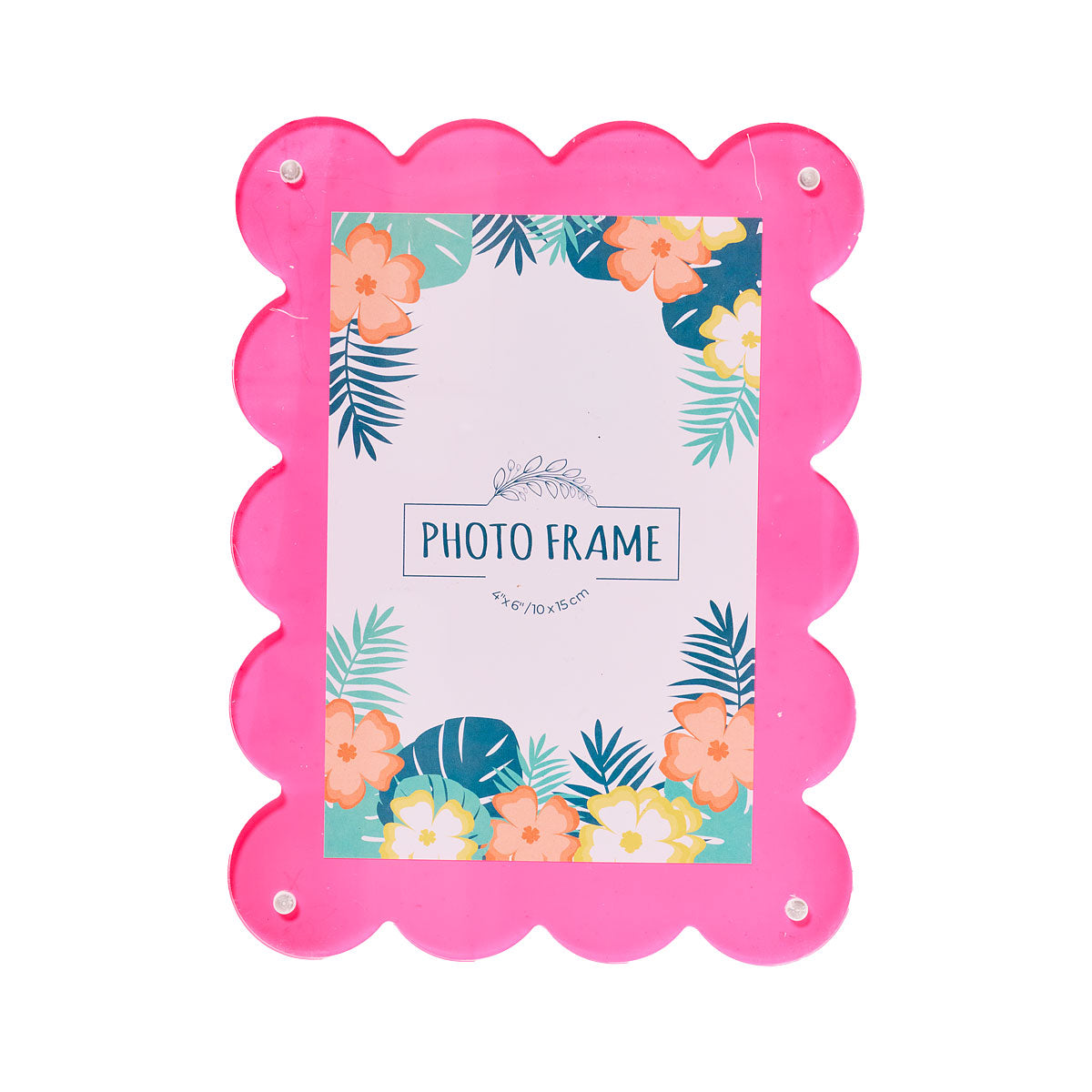Scallop Photo Frame Pink/Aqua 4"x6"