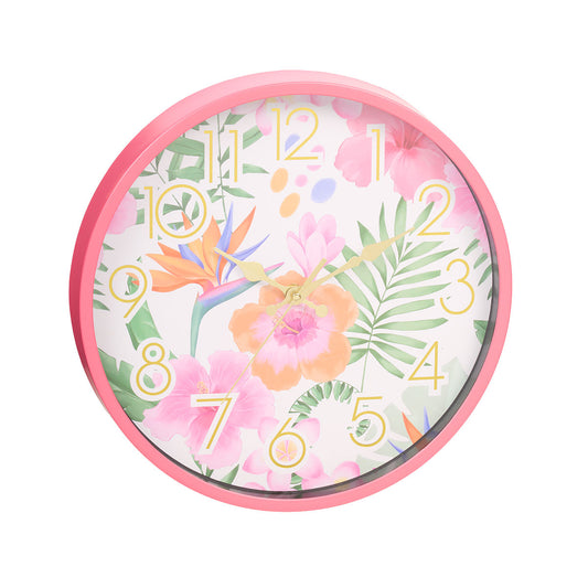 Flamingo Palms Clock 30cm