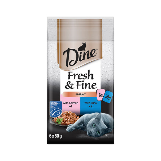 Dine Fresh & Fine Gravy Salmon & Tuna 6x50g