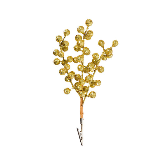 Christmas Traditional Glittered Pick