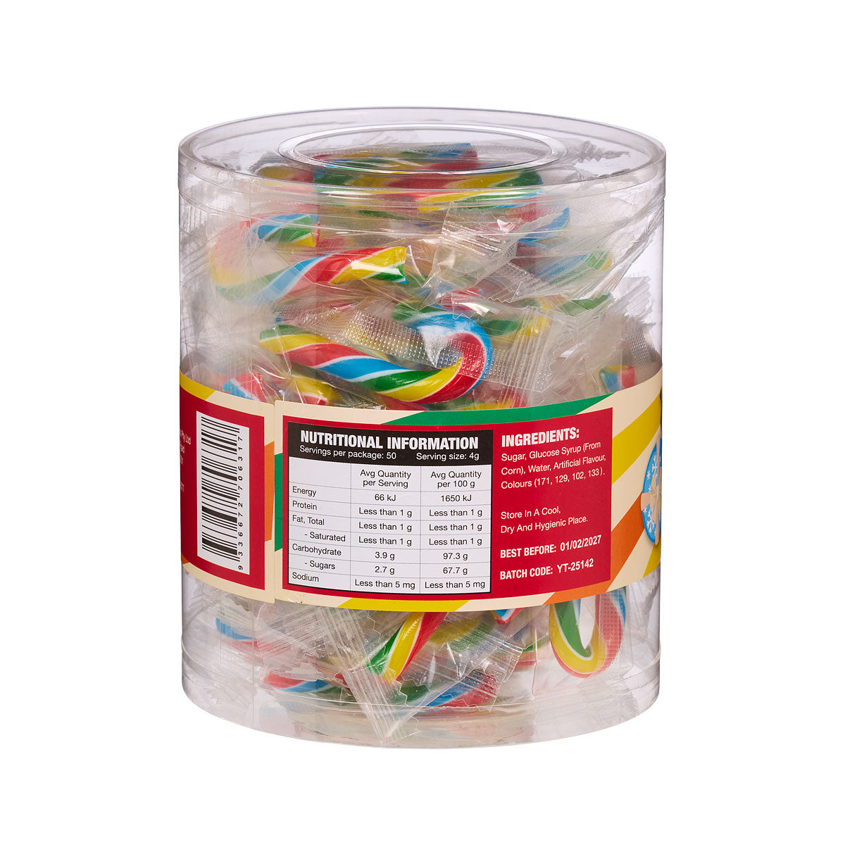 Candy Cane Tutti Frutti 50pk