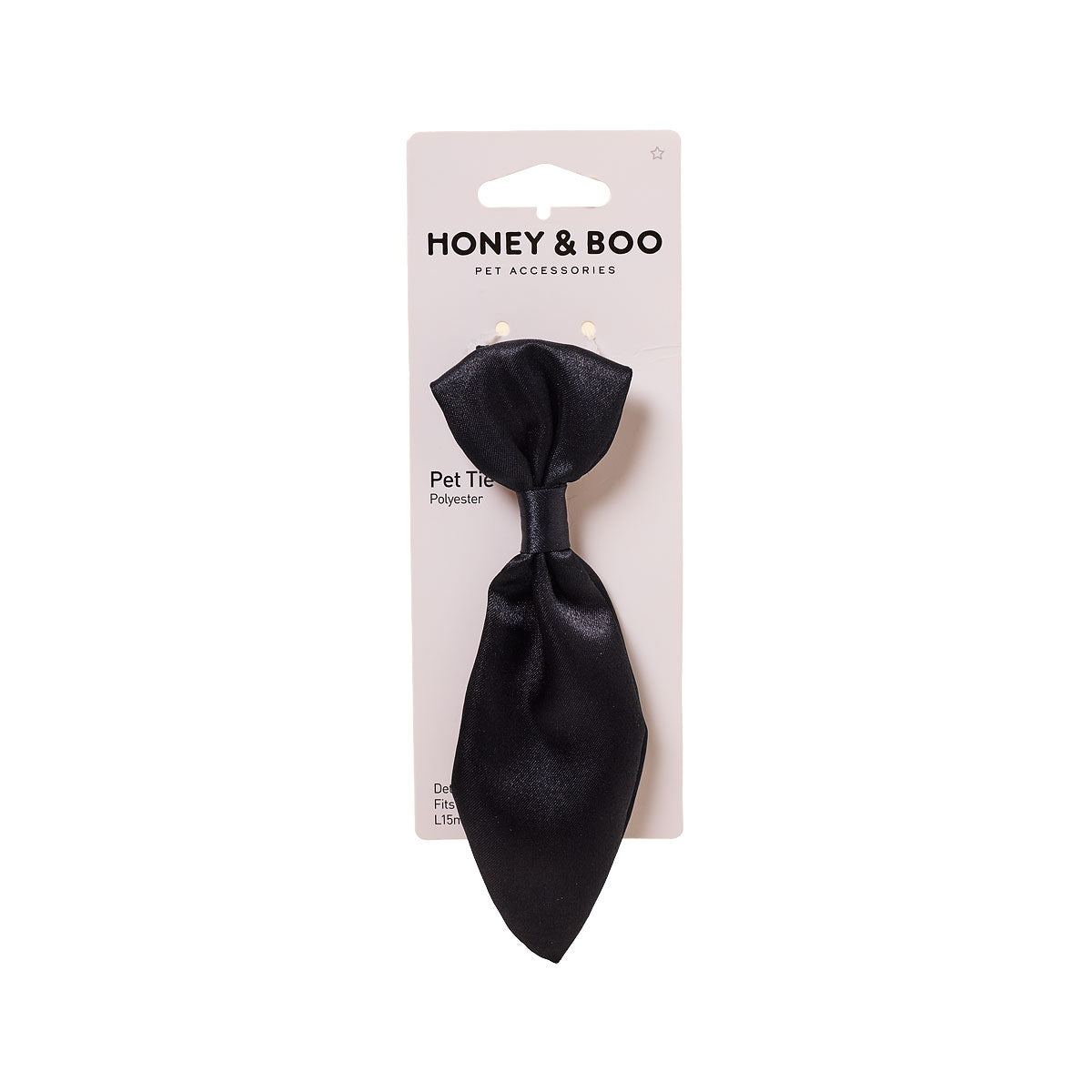 Honey & Boo Pet Tie Black Satin