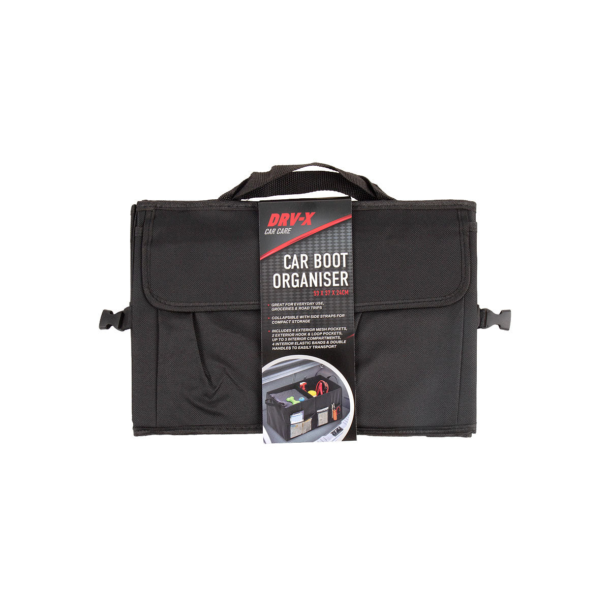 DRV-X Car Care Car Boot Organiser 53x37x24cm