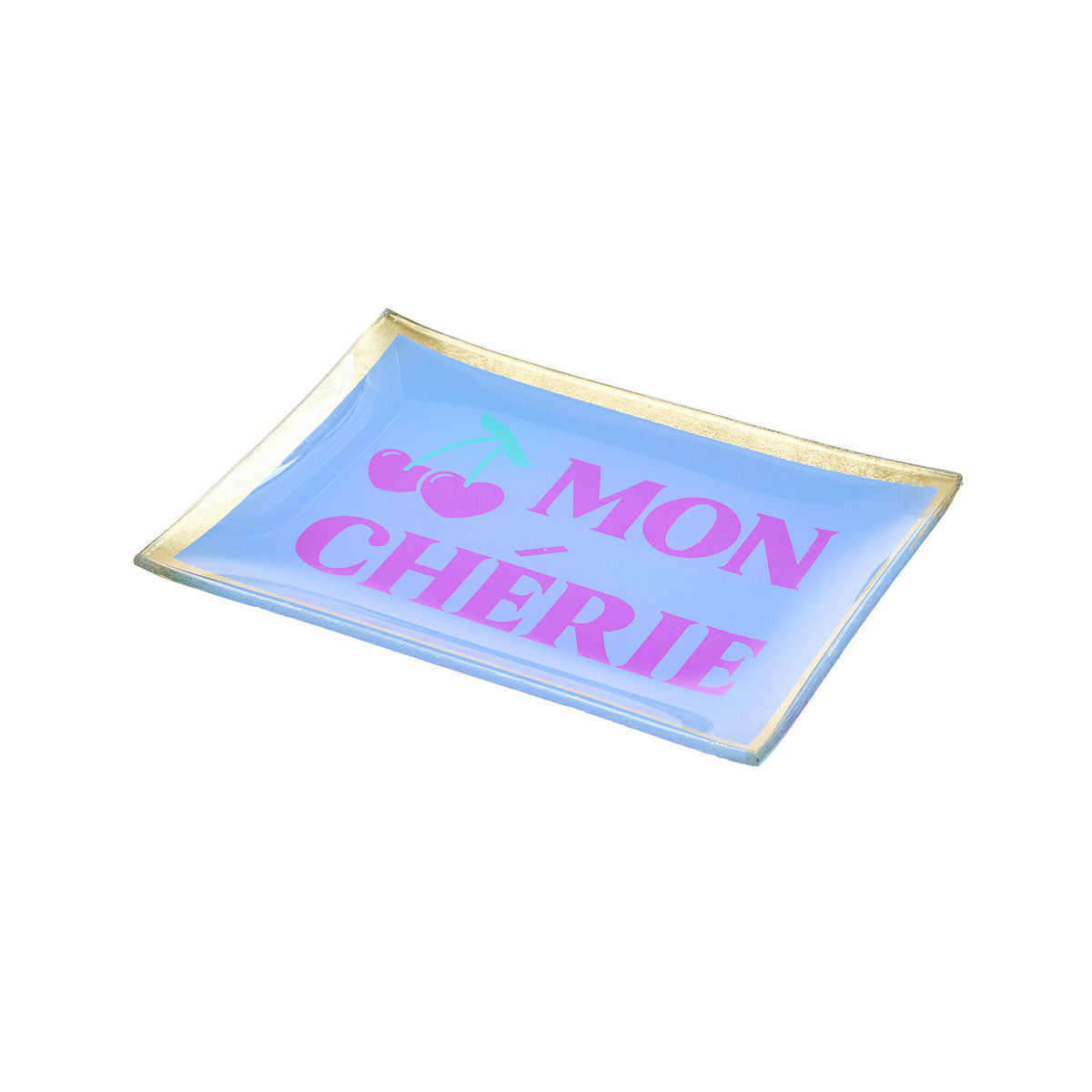 Square Glass Slogan Plate Assorted