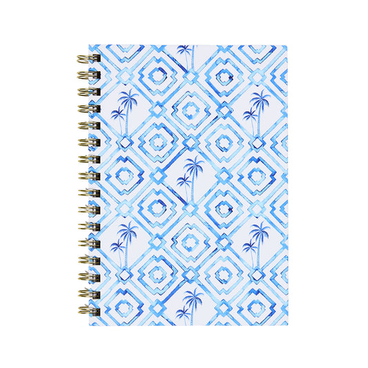 A5 Notebook Blue Palms Hard Cover