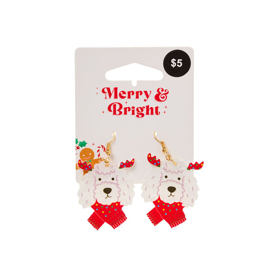 Christmas Earrings Poodle