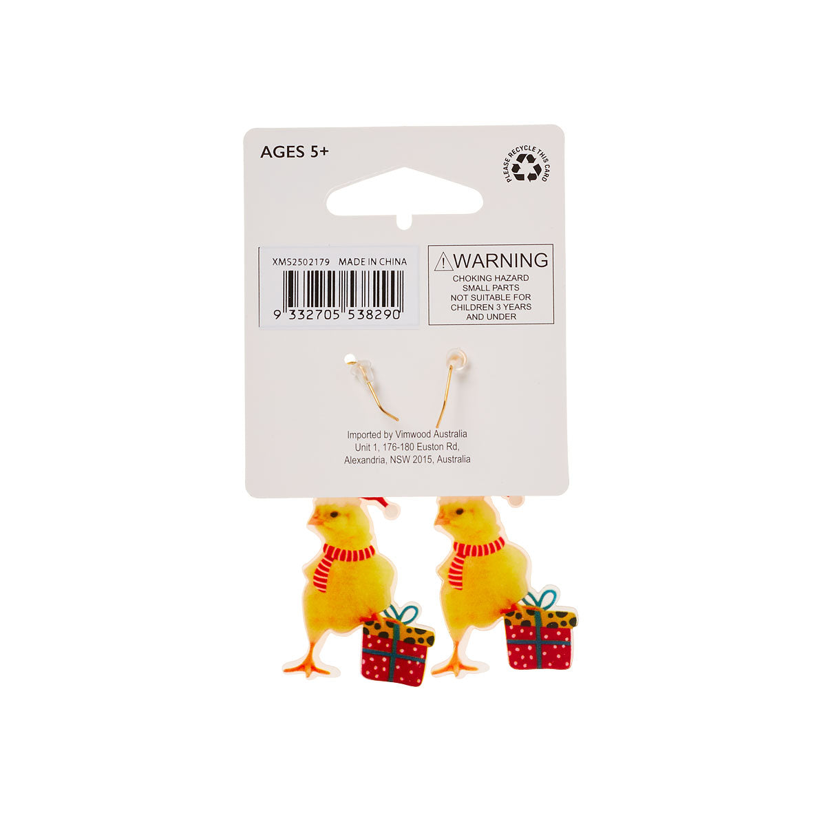 Christmas Earrings Chick