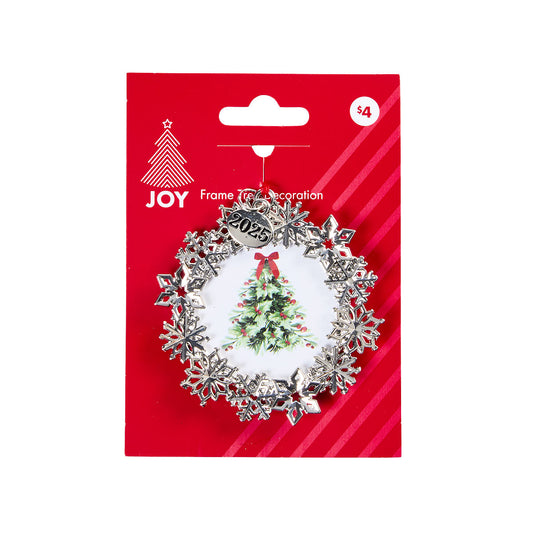 Christmas Tree Decoration Metal Frame 3 x 6 x 3cm Assorted